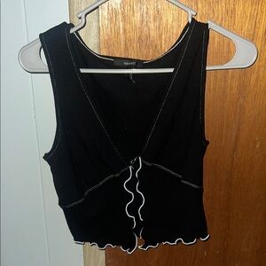 Black Tank Top with White Trim